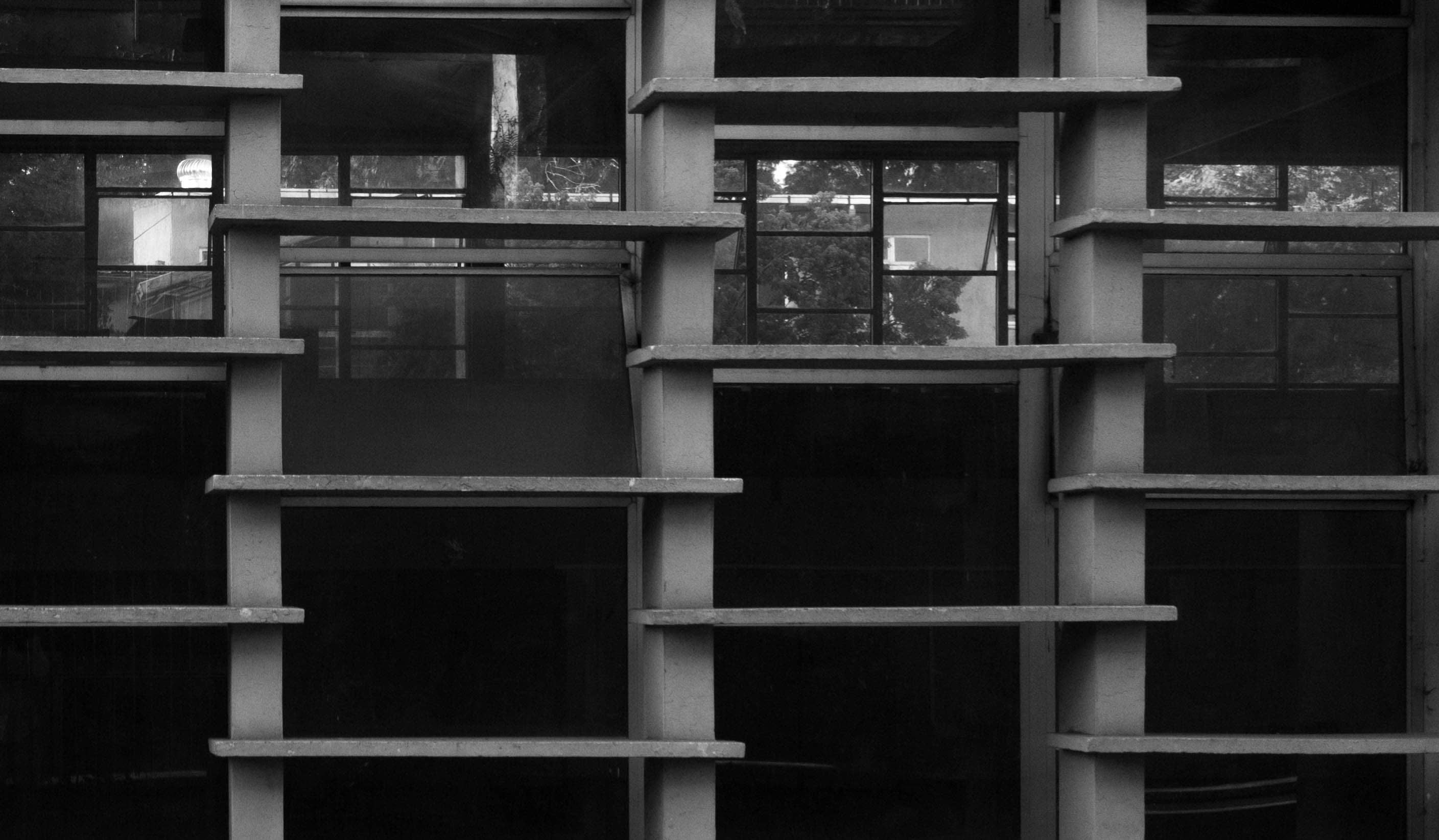 The ordered concrete-and-glass façade of a modern building in Addis Ababa